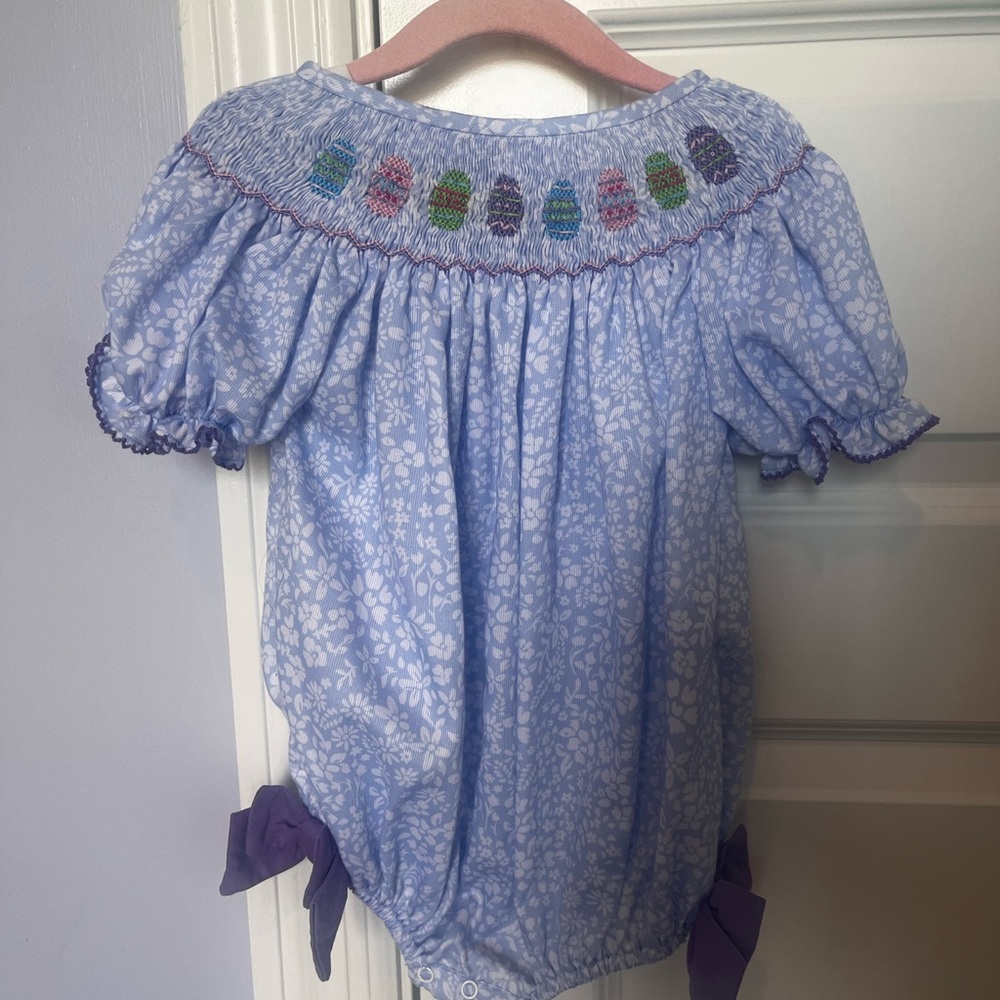 Purple Smocked Easter bubble 18 m